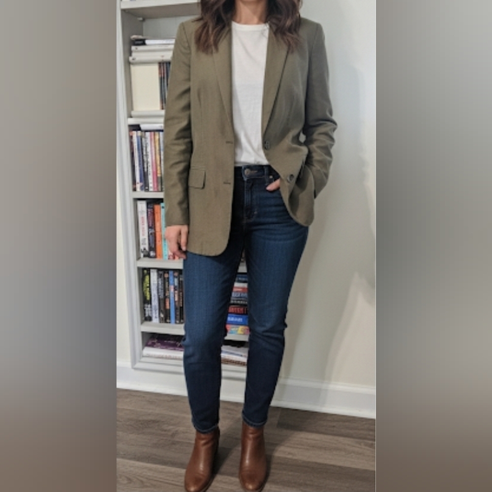J.Crew Blazer/Jacket, Light, Olive Green, 12, GUC ✔️